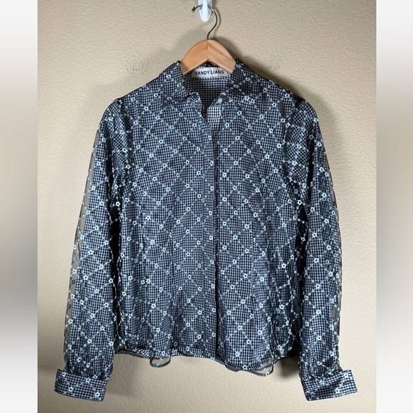 Sandy Liang Toney Top in Sailor Mercury - Picture 10 of 16